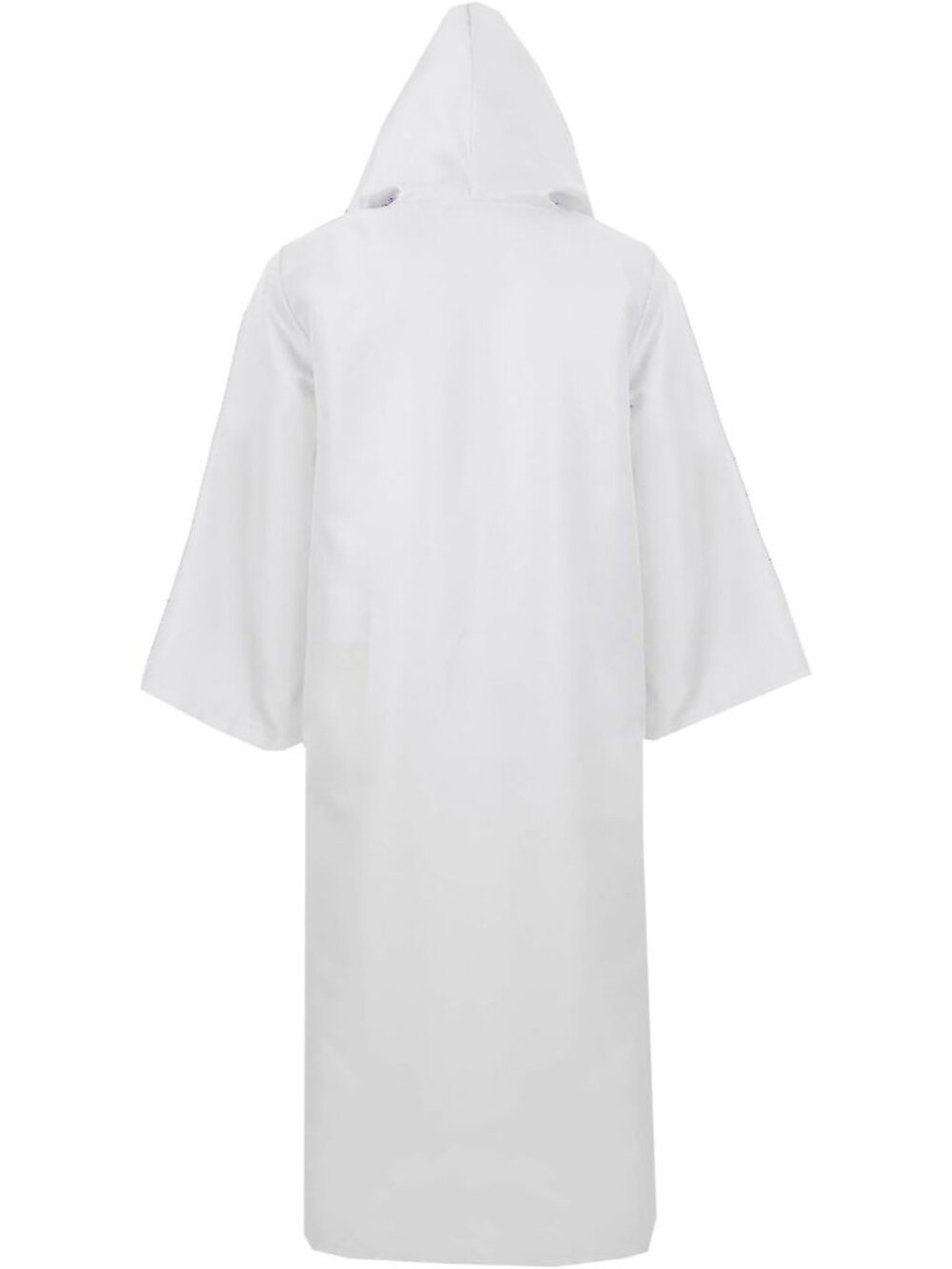 Men's White Wizard Robes Monk Hood Cape Cosplay Priest Cloak Halloween Costume - Picture 2 of 2
